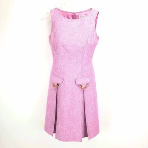 David Meister Designer Pink Tweed Dress